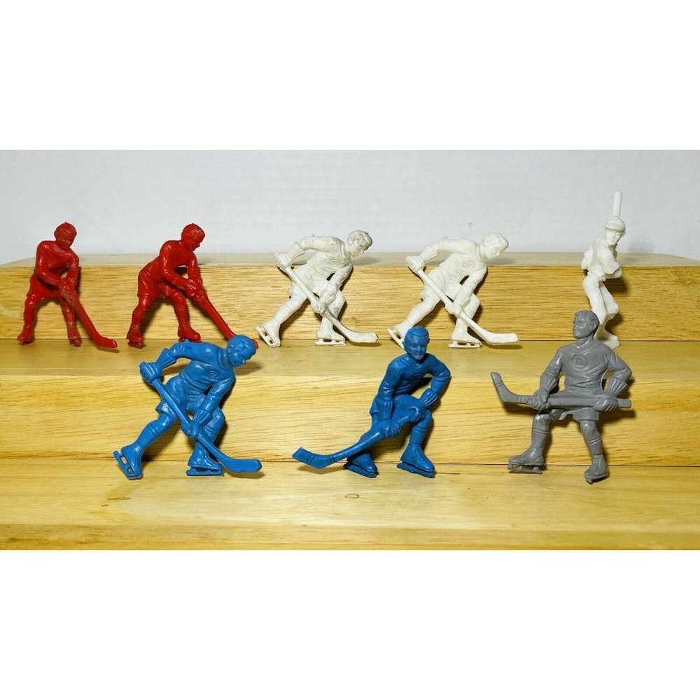 Vintage Kellogg's Cereal RARE TOY LOT Plastic Hockey Players Baseball Player